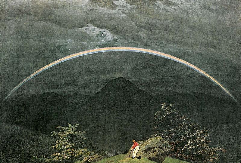 Caspar David Friedrich Gebirgslandschaft mit Regenbogen oil painting image